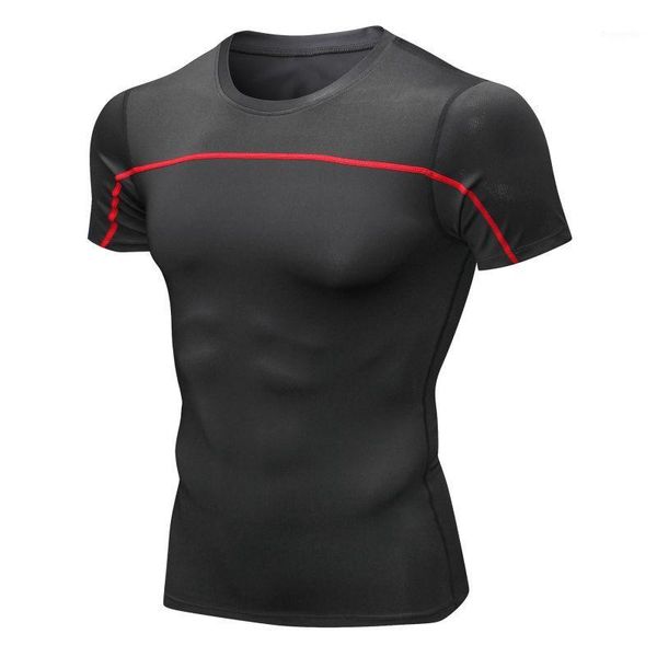 

men t-shirt sports quick-drying breathable round collar bottoming short sleeveq1, Black;blue
