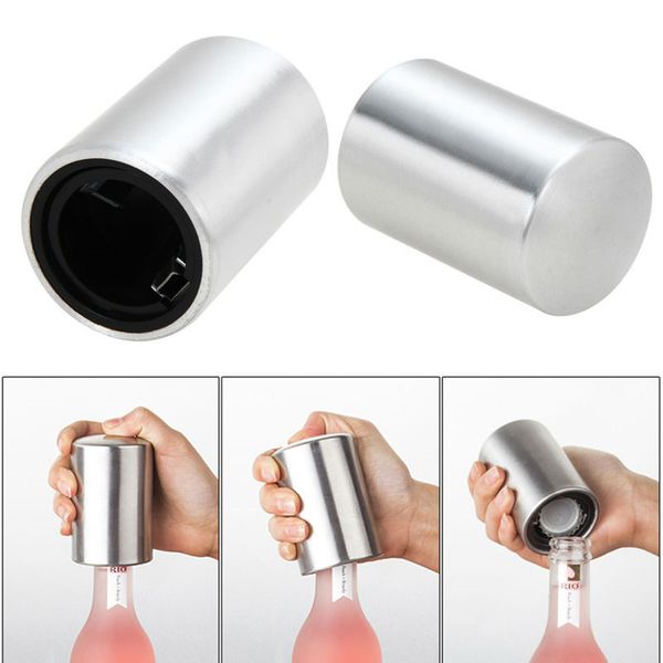 

automatic steel stainless bottle portable opener magnetic push down wine beer openers practical kitchen tools accessories