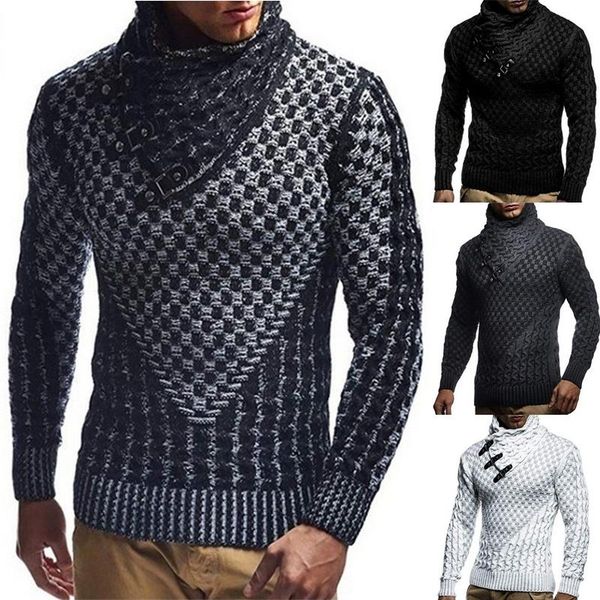

men's sweaters navy blue winter men sweater turtleneck pullover casual knit for fashion designs solid color autunm outerwear, White;black