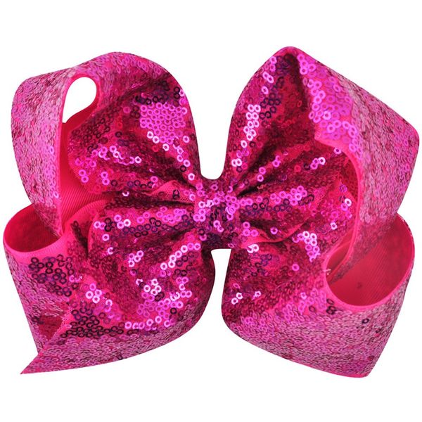 

girl pure color side clip fashion hair accessories children sequins big bow hairpin 29 colors 8 inches 4 15zm j2, Slivery;white