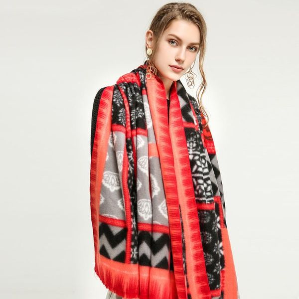 

geometric winter scarf women warm foulard solid scarves fashion casual scarfs cashmere christmas gift black bufandas hombre, Blue;gray