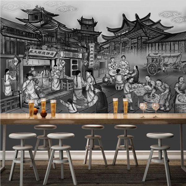 

wallpapers drop po wallpaper 3d bakery shop folk decoration painting background wall stereo custom living room mural