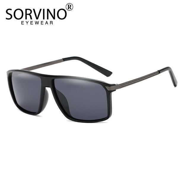 

sunglasses sorvino retro big polarized men 2021 brand designer rectangle sun glasses mens flat rave oculos p381, White;black