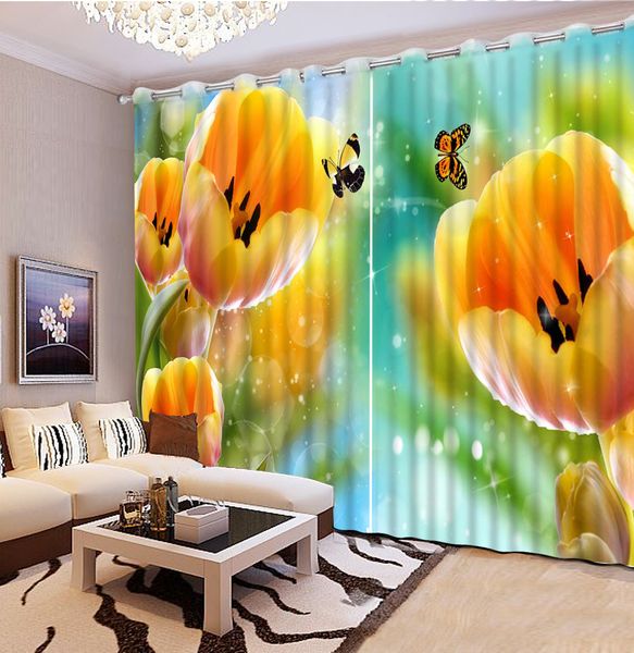 

european pattern for bedroom custom tulip living room window blackout curtain