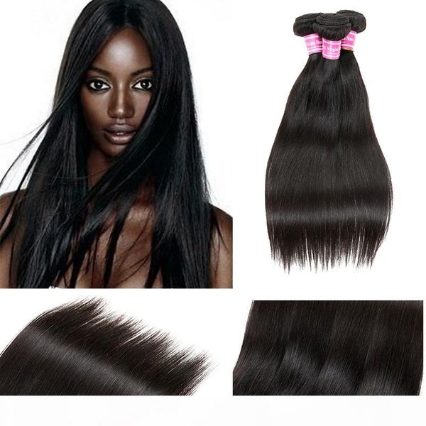 

unprocessed natural color brazilian hair bundles indian items cambodian mongolian peruvian malaysian virgin human hair weaves bundles, Black