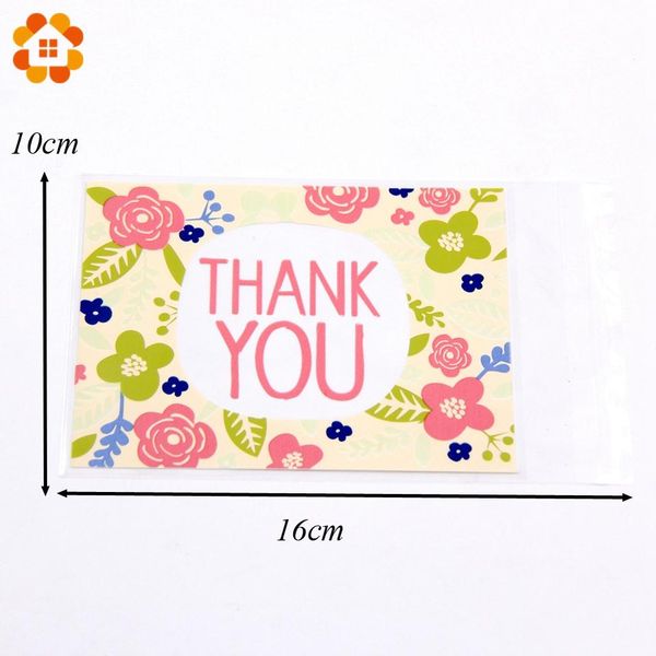 

50pcs plastic bags thank you cookie candy bag self adhesive for wedding birthday party gift bag biscuit baking packaging bag bbyqvg