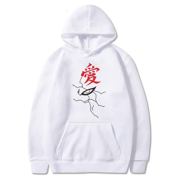 

2020 горячая мода наруто аниме капюшон gaara love printing harajuku толстовка высокого качества высокое качество пуловер толстовки падения, Black