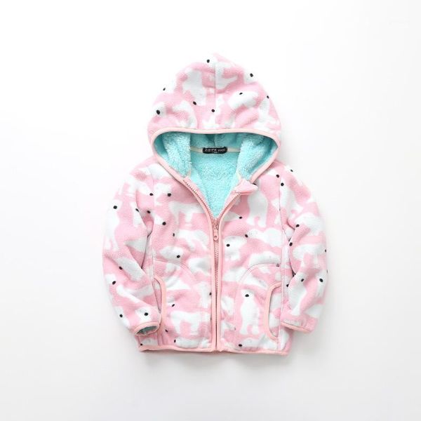 

children clothes baby jacket 2020 casual autumn hooded fleece denim clothes for coat jacket kids outerwear cartoon polar bear1, Blue;gray