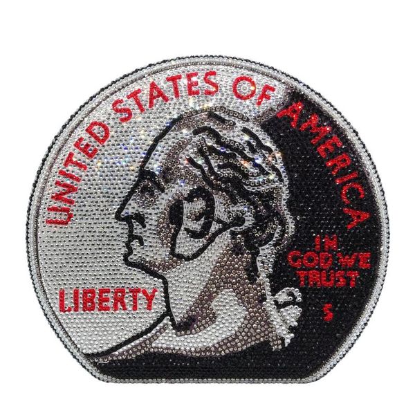 

cross-border new color category dollar drilling evening bag foreign trade hand round bag dollars