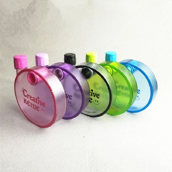 

creative 350ml round water bottle 12oz frosted paper flat flagon portable plastic wine pot outdoor excerise handy kettles drinkware dha1769
