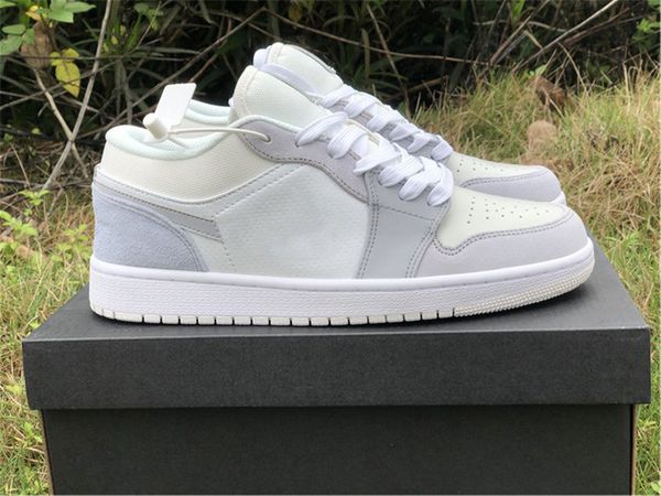 

2021 air 1 low paris prs athletic shoes men women white sky grey football grey suede authentic quality sneakers with original box 36-45
