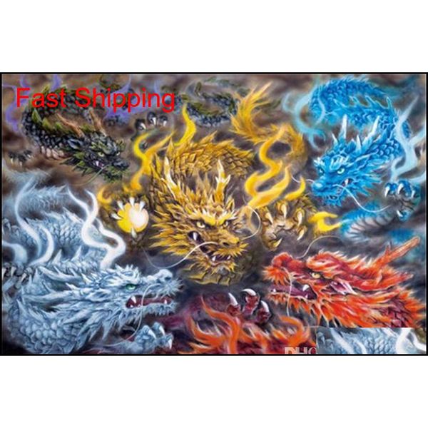 

5d diamond embroidery needlework diy diamond painting cross stitch kits dragons playing ball full round diamo qyldqs packing2010