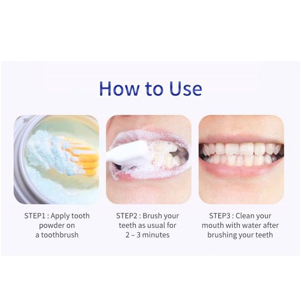 

natural whitening tooth powder white mint remove tooth stains oral hygiene freshen breath teeth cleaning products bbyoiz