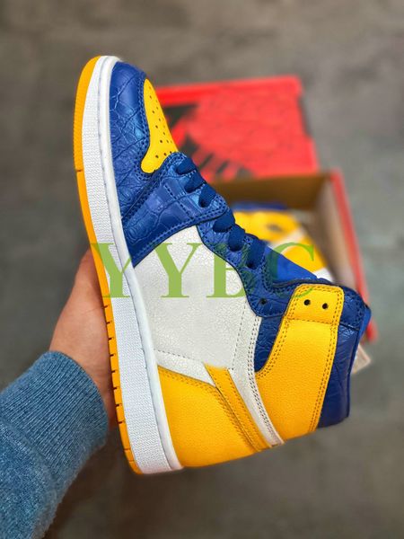 

1 high og michigan designer shoes white yellow north blue chaussures trainers men women 1s designer sneakers, White;red