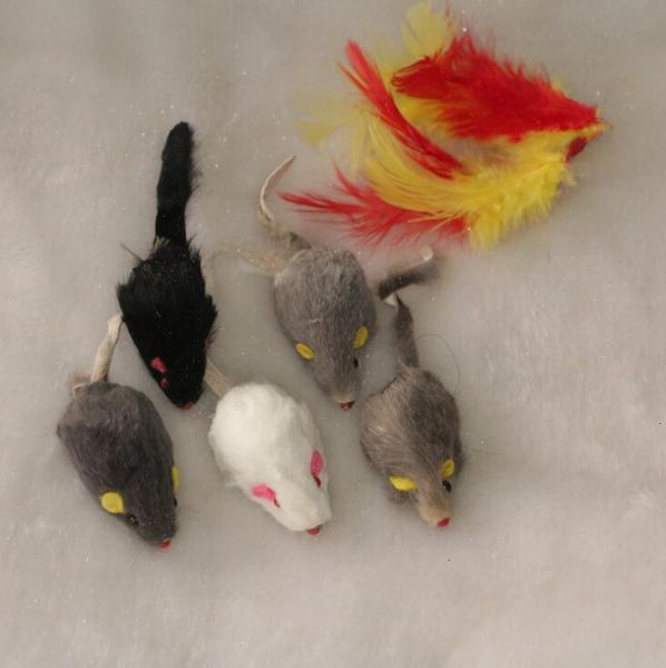 

cat stock real toys rabbit fur for mouse with sound 100pcs/lot