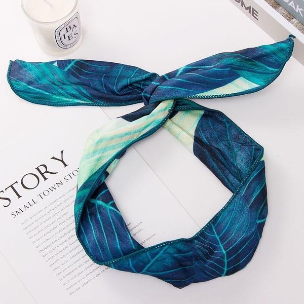 

летние богемные листья листья волосяны эластичные повязки для женщин ретро перекрестный узел turban bandanas полосы волос аксессуары для вол, Black;brown