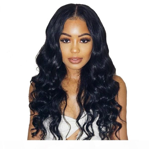 

360 lace frontal wigs for black women indian body wave 150% density lace front human hair wigs pre plucked remy hair wig, Black;brown