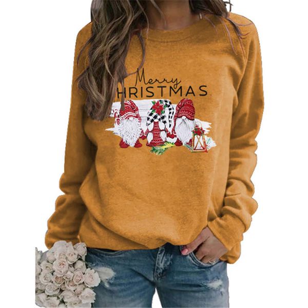 

рождество печать дамы круглый пуловеры шею свитер новый шаблон пятна моды, Black