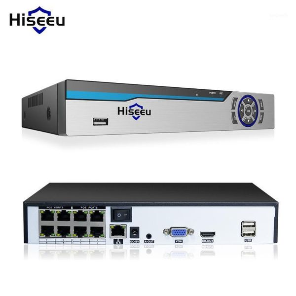 

hiseeu 4k 8mp poe nvr 8ch audio onvif h.265 surveillance cctv security system video recorder for poe ip 1080p 4mp 5mp 8mp camera1
