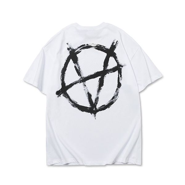 

мода мужская стильная футболка случайные рукава мода письмо печать высокого качества мужчины женщины хип-хмель tees, White;black