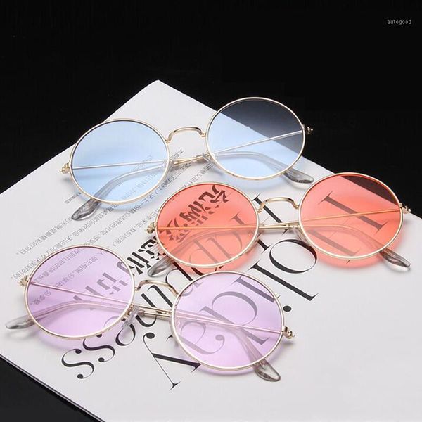 

sunglasses classic round women brand designer female candy color alloy mirror street beat shopping1, White;black