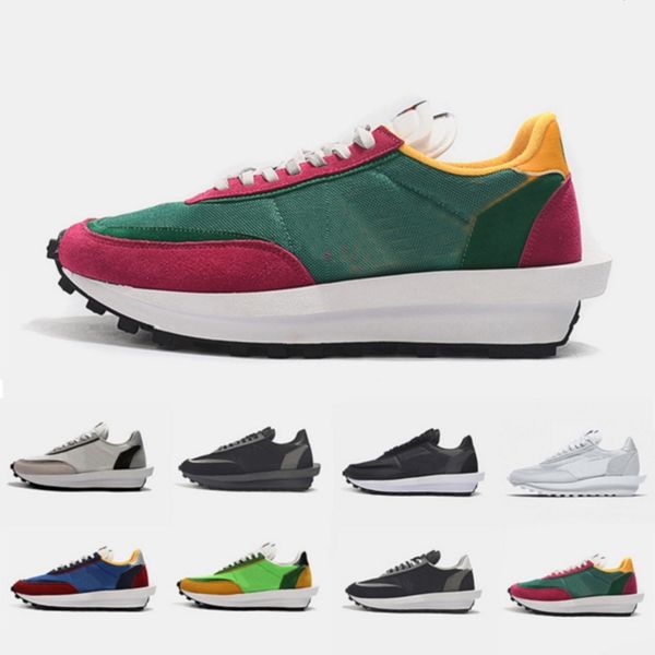 

pine green triple black pigeon ldv waffle trainers mens running shoes for women varsity blue gusto outdoor sports sneakers zapatos 36-45, White;red