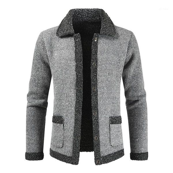 

2019 winter new arrival plus size velvet thick casual sweater coat mens knitted cardigan men long sleeve fluffy gray sweater 3xl1, White;black
