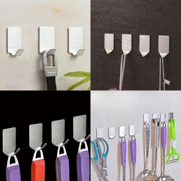 

stainless steel hooks no drilling exquisite strength shower room kitchen popular hook portable creative sell well 4 5ko j1