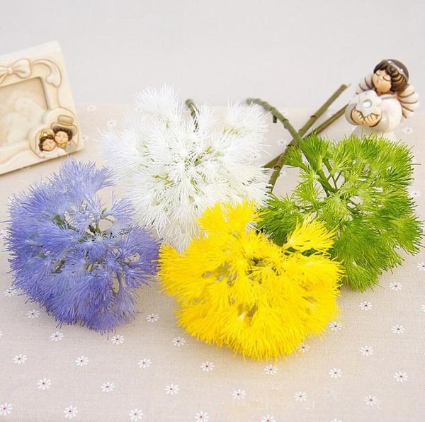 

6pcs artificial plastic dandelion flowers for wedding party home office venue decoration bouquet making diy