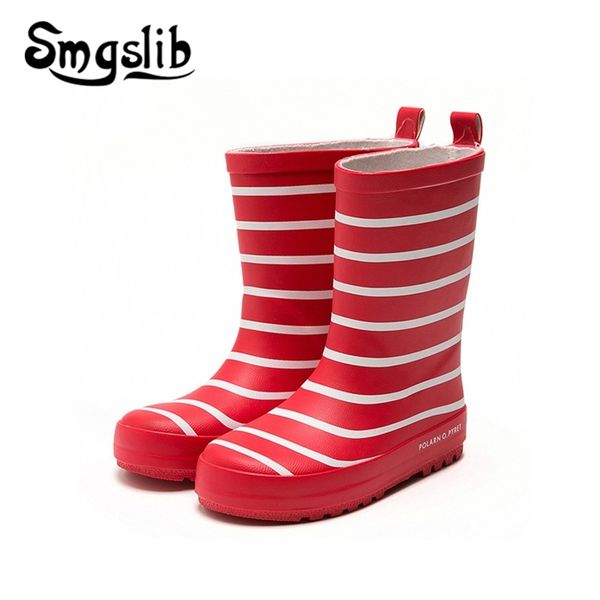

children rainboots boys girls robber shoes boots stripe boot toddler spring autumn fashion rubber shoes toddler ankle boots 201211, Black;grey