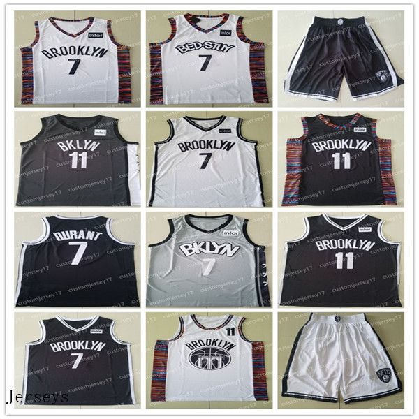 

men nets brooklyn 11 irving 7 durant high school kyrie kevin jersey college basketball city jerseys, Black