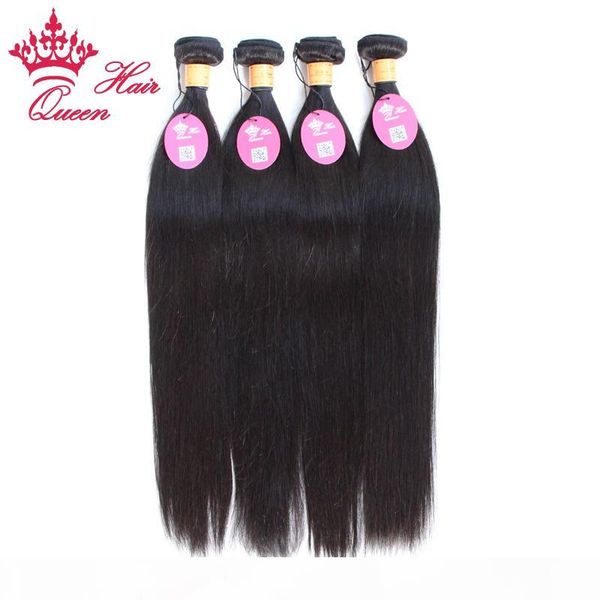 

queen hair indian virgin hair straight 4pcs lot 8"-28" human selling dhl ing, Black