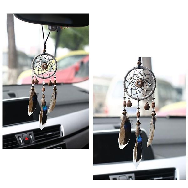 

decorative objects & figurines handicraft feather decoration dreamcatcher car pendant home decor dream catcher wind chimes auto rearview mir