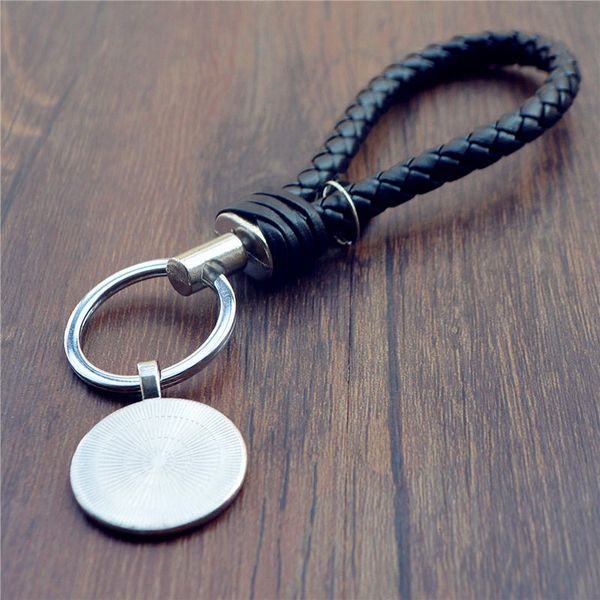 

flag key ring usa uk ca etc national national flag woven leather rope key chain creative small gifts, Slivery;golden