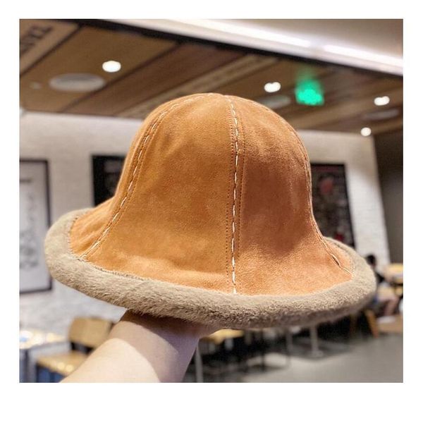 

fashion autumn winter women faux fu bucket hat thickened soft warm fishing cap for girl outdoor vacati qyldjc