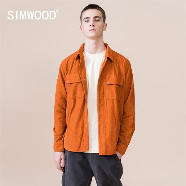 

simwood spring new corduroy jacket men trucker jacket fashion 100% cotton coats plus size outerwear brand clothing si980670 201218, Black;brown