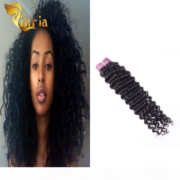 

deep wave brazilian hair 4 bundles double weft human hair extensions dyeable hair extensions indian malaysian peruvian weaves, Black