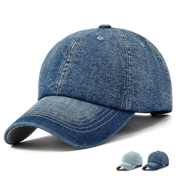 

solid denim baseball cap blank washed jean hat casquette adjustable snapback hats caps for men and women1, Blue;gray