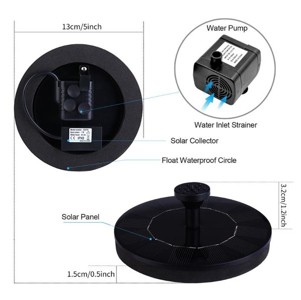 

floating solar fountain garden water fountain pool pond decoration solar panel powered fountain water pump garden decoration d2 wmtznl