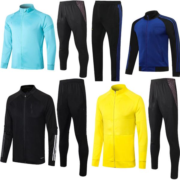 

new 2020 2021 football tracksuit messi soccer tracksuit training suit kits futbol soccer tracksuits survetement foot chandal tuta jogging, Black