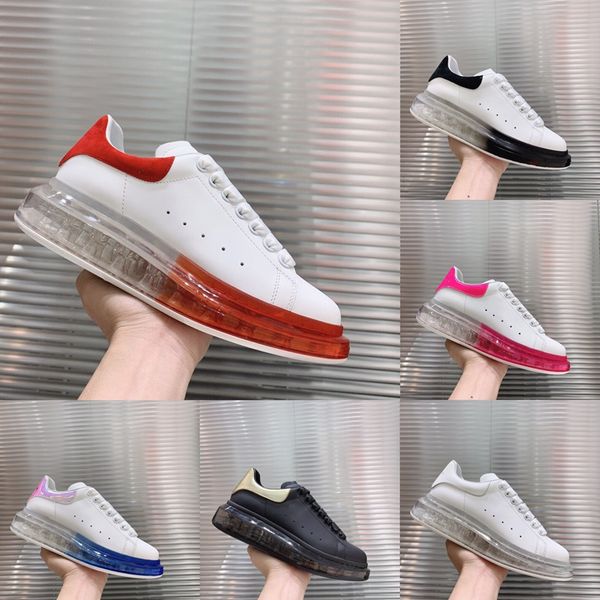 

20ss designer brand vacuum cushion casual shoes oversized sneaker features large flat laces rubber sole shoe suede leather brand sneakers, Black