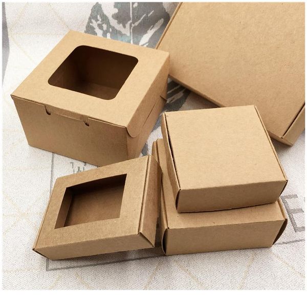 

24pcs/lot 24 sizes big and small kraft cardboard packing gift box handmade soap candy for wedding decorations eve bbylps