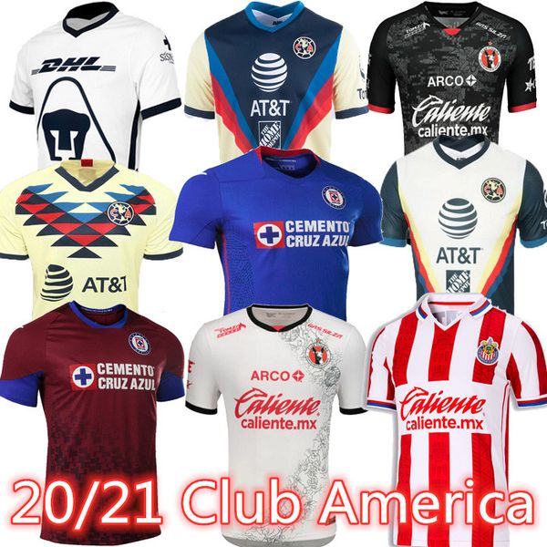 

new 20 21 club america soccer jerseys 2020 2021 xolos de tijuana tigres unam guadalajara chivas cruz azul kit jersey football shirts, Black;yellow
