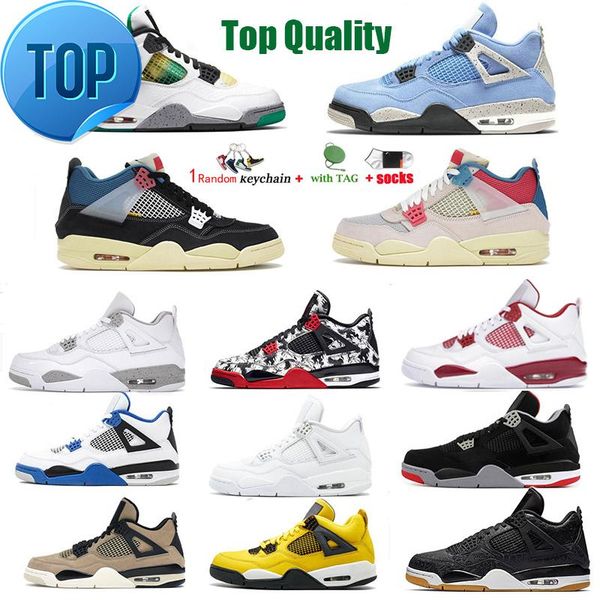 

2022 jumpman 4 4s basketball shoes jump mens university blue cream sail lightnings red thunder white oreo bred taupe haze off k, Black