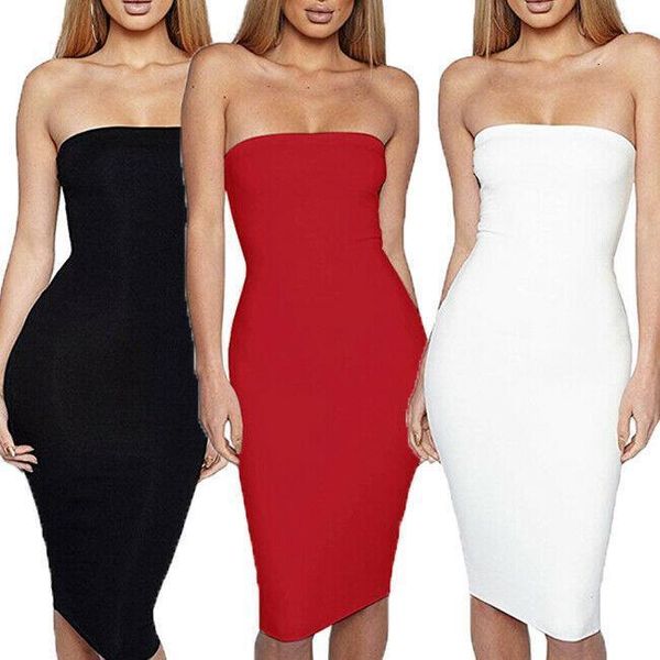 

womens plain tube stretch bodycon long knee-length sleeveless solid boob pencil dress ladies dress vestidos largos de verano, Black;gray