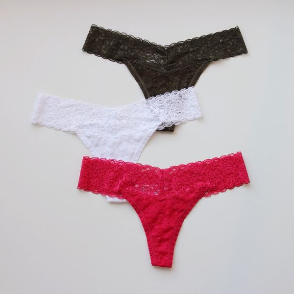 

voplidia t-back women's panties thongs and g strings pink female seamless lace lingerie underwear pm035, Black;pink