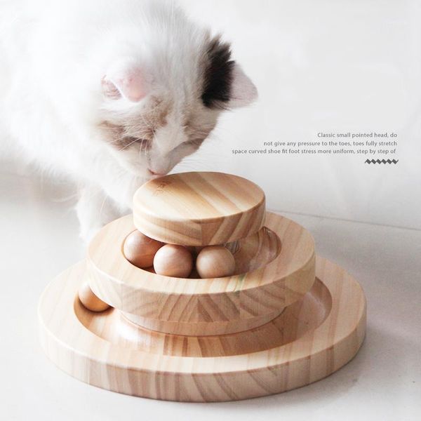 

pet three levels tower tracks disc cat intelligence amusement triple pay disc cat toys ball training amusement plate1