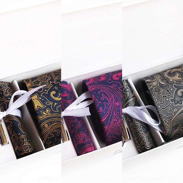 

eoih royal purple red fashion hanky necktie paisley xlong wedding ties for male mens set box, Black;blue