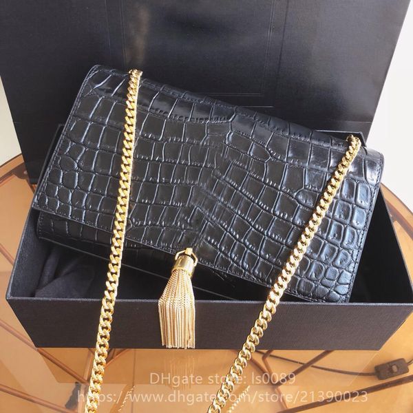 

designer fashion genuine leather crocodile pattern ladies shoulder bag messenger bag 24cm ing