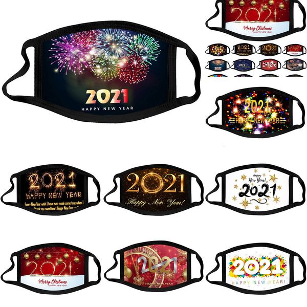 

2021 face mask designer merry christmas washable dust and haze mouth masks happy new year black white fa